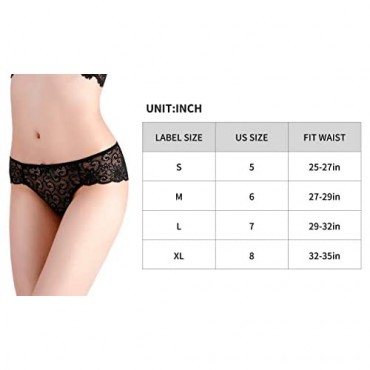 QLDYPA Women's Panties Underwear Sexy Lace Panties Soft Stretchy Hipster Panties ( 6 Pack)