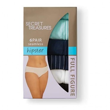 Secret Treasures Women's Seamless Full Figure Hipster Panties 6-Pack Plus Size 4X (14)