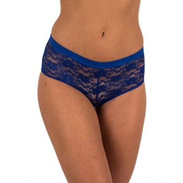 Sexy Basics Women's 6 Pack Mid Rise Soft & Stretchy Lace Hipster Panties