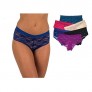 Sexy Basics Women's 6 Pack Mid Rise Soft & Stretchy Lace Hipster Panties