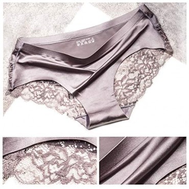 Sexy Lace Underwear for Women Frozen Silk Seamless Panties with Silky Tactile Touch 4 Pack Assorted Colors S M L XL XXL3XL