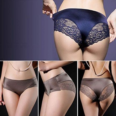 Sexy Lace Underwear for Women Frozen Silk Seamless Panties with Silky Tactile Touch 4 Pack Assorted Colors S M L XL XXL3XL
