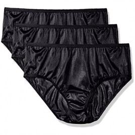 Shadowline Women's Plus-Size Panties-Nylon Hipster (3 Pack)