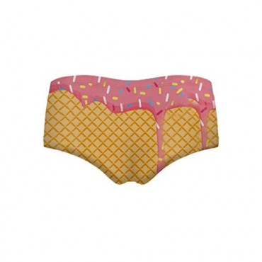 VINCINEY Women's Fashion 3D Digital Printed Panties Underwear Briefs Bikini Bottom Gifts