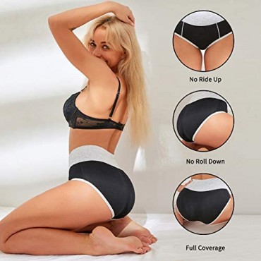 Women's Plus Size Underwear High Waist Cotton Panties Tummy Control Underpant Ladies Breathable Briefs Multipack