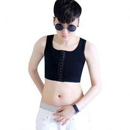 BaronHong Tomboy Trans Lesbian Cotton Middle Hooks Chest Binder Elastic Band