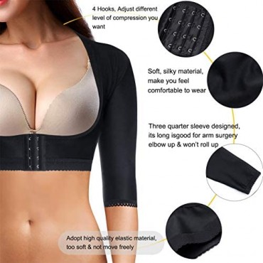 BRABIC Upper Arm Shaper Post Surgical Slimmer Compression Sleeves Posture Corrector Tops Shapewear for Women