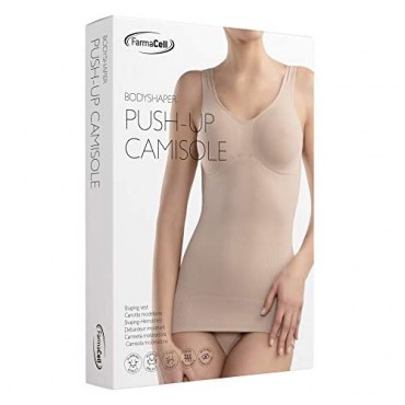 Farmacell Shape 607 Women's Shaping Control Vest with Flat Belly and Push-up Effect 100% Made in Italy
