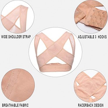 Joyshaper Chest Brace Up Women Posture Corrector Shapewear Breast Back Support X Strap Bra Support Shaper Vest Tops (Beige - X-Back L)