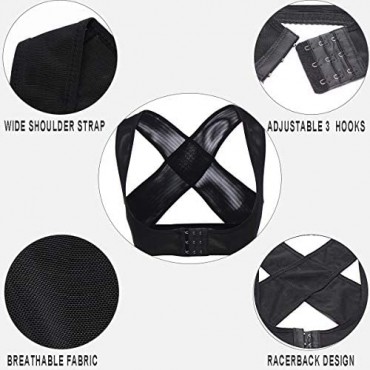 Joyshaper Chest Brace Up Women Posture Corrector Shapewear Breast Back Support X Strap Bra Support Shaper Vest Tops (Black - X-Back L)