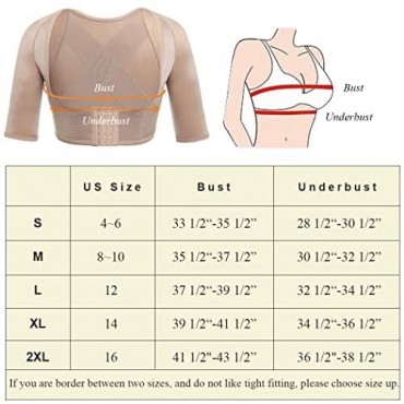 Joyshaper Compression Sleeves for Arms Women Upper Arm Shapers Post Surgical Garments Posture Corrector Shapewear Tops