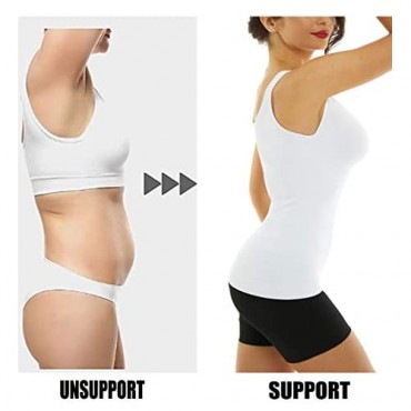 KHAYA Women's Shapewear Tank Top Wireless Firm Tummy Control Underwear Vest Molded Cup Cami Body Shaper