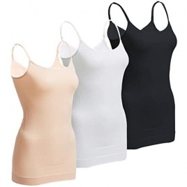 OLCHEE Women's 3PACK Shapewear Tank Tops Tummy Control - Seamless Slimming Body Shaper Top Regular and Plus Size