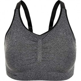 Pure Lime Womens Seamless Compression Bra Charcoal Melange Large