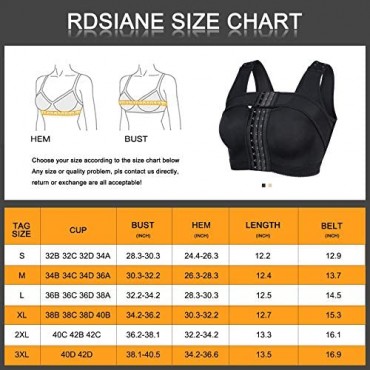 RDSIANE Post-Surgery Front Closure Bra for Women Posture Corrector Compression Shapewear Tops with Breast Support Band