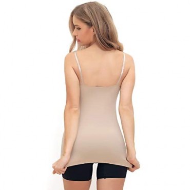 SHAPERIN Shapewear Tank Tops for Women with no Padded Bra Compression Camisole Tummy Control Vest Cami for Winter