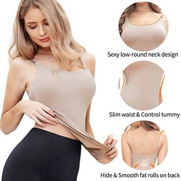 SHAPERIN Shapewear Tank Tops for Women with no Padded Bra Compression Camisole Tummy Control Vest Cami for Winter