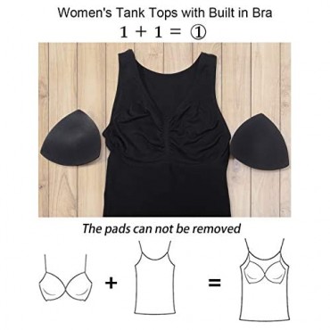SLIMBELLE Shapewear Tank Tops for Women with Built in Bra Compression Camisole Tummy Control Vest Cami for Summer