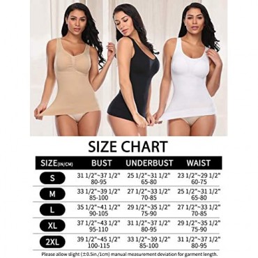 SLIMBELLE Shapewear Tank Tops for Women with Built in Bra Compression Camisole Tummy Control Vest Cami for Summer