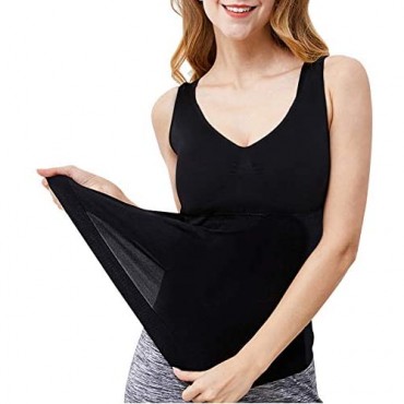 Women's Camisole Shaper Tank Top with Built in Removable Padded Bra