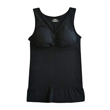 Women's Camisole Shaper Tank Top with Built in Removable Padded Bra
