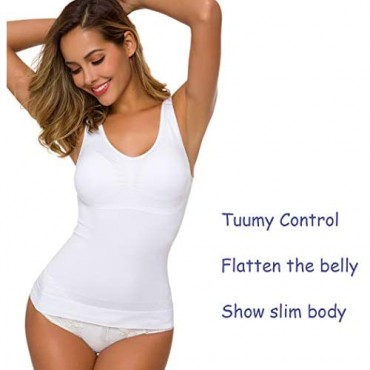 Women's Tank Top Cami Shaper with Removable Pads Tummy Control Shapewear Camisole Seamless Shaping Tops