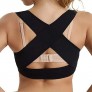 WOWENY Chest Brace Up Posture Corrector Shapewear Under Clothes for Women Breast Compression Bra Support Vest X Strap Chest Supports Push Up Bra Tops Shaper (031 Black  L)