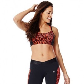 Zumba Fitness Women's Covered in Zebra Top  Rev Me Up Red  XX-Large