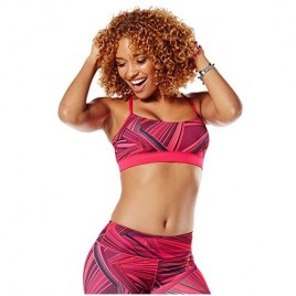 Zumba Fitness Women's Kaleid-Oh-Scope Bra Berry XX-Large