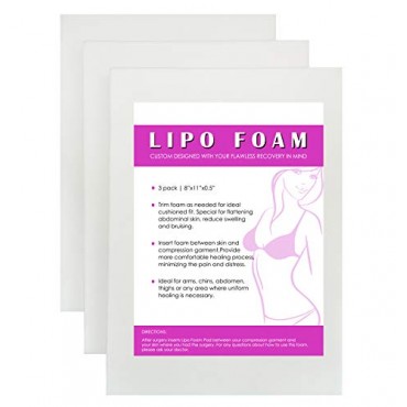 3 Pack Lipo Foam Post-surgical Ab Board Flattening Abdominal Compression Board for using with Post Liposuction Surgery Compression Garments Foam pads for Recovery 8X11