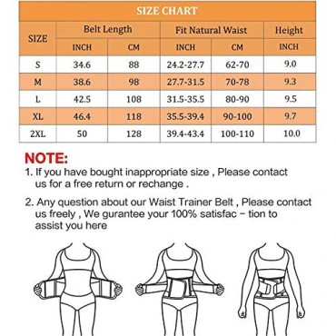 Amuoc Waist Trainer Belt for Women - Waist Cincher Trimmer - Slimming Body Shaper Belt - Sport Girdle Belt (UP Graded)