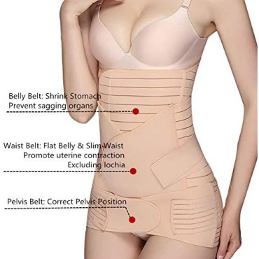 AOOTOOSPORT 3 in 1 Postpartum Support - Recovery Belly/Waist/Pelvis Belt Body Shapewear Nude