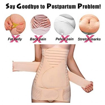 AOOTOOSPORT 3 in 1 Postpartum Support - Recovery Belly/Waist/Pelvis Belt Body Shapewear Nude