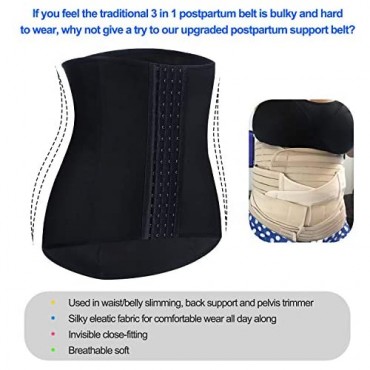 BRABIC Postpartum Belly Wrap Waist Trainer Recovery Support Pelvis Belt Body Shaper Invisible Comfy Underwear