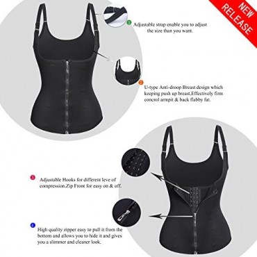 Eleady Women's Underbust Corset Waist Trainer Cincher Steel Boned Body Shaper Vest with Adjustable Straps