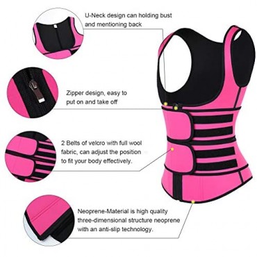 FeelinGirl Women Neoprene Waist Trainer Vest Workout Corset Sweat Suit Sauna Body Shaper