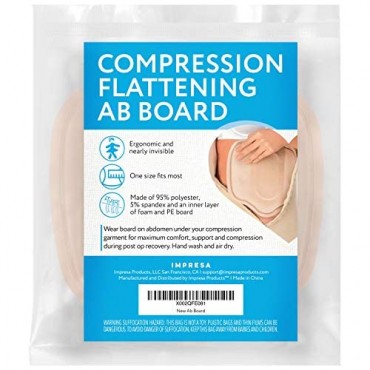 Lipo Ab Board for Stomach Support Compression and Recovery - Ergonomic and Barely Visible Tummy Tuck Board for Flattening Abdominal - Ab Board Post Surgery Liposuction Pad - One Size Fits Most