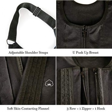 +MD Women Waist Trainer Corset Zipper Tank Top Body Shaper Cincher Vest with Adjustable Straps