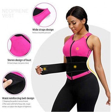 Neoprene Waist Trainer Vest with Adjustable Waist Trimmer Belt Sauna Sweat for Women