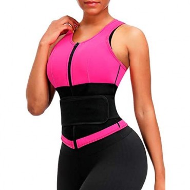 Neoprene Waist Trainer Vest with Adjustable Waist Trimmer Belt Sauna Sweat for Women
