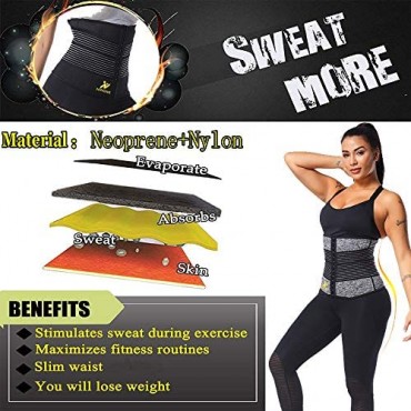 NINGMI Waist Trainer for Men Sweat Belt - Sauna Trimmer Stomach Wrap Band Waste Belly Slimmer Fitness Shaper Girdle Strap