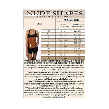 NUDE SHAPES Waist Trainer for Women Weight Loss Corset Latex Cincher Shaper Fajas Reductoras y Moldeadoras