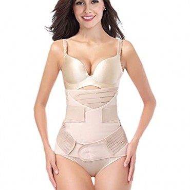 Postpartum Belly Wrap Girdle Band 3 in 1 Post Partum Support Recovery Belly Belt Shapewear Nude One size fits waistline 26-39