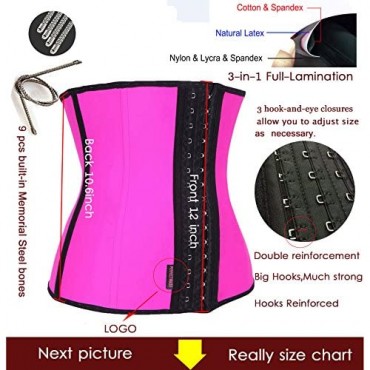 Womens Latex Sport Girdle Waist Trainer Corset Body Cincher Shapewear Pink 3XL