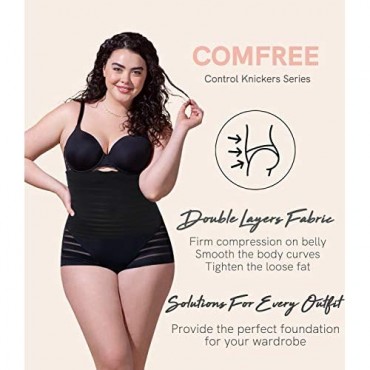 COMFREE Seamless Tummy Control Panties Briefs Underwear Shapewear High Waist Butt Lifter Slimming Body Shaper for Women