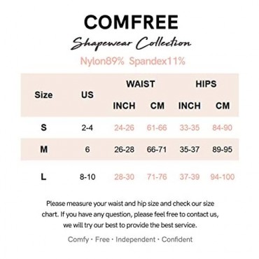 COMFREE Seamless Tummy Control Panties Briefs Underwear Shapewear High Waist Butt Lifter Slimming Body Shaper for Women