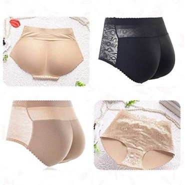 CUGBO 2 Pack Hip Enhancer Butt Lifted Underwear Seamless Fake Padded Briefs Shapewear Pantie Body Shorts for Women Ladies