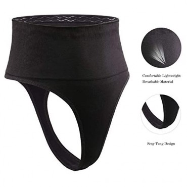 DREAM SLIM Women's Mid-Waist Seamless Tummy Control Thong Shapewear Panties Girdle Underwear