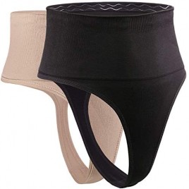 DREAM SLIM Women's Mid-Waist Seamless Tummy Control Thong Shapewear Panties Girdle Underwear