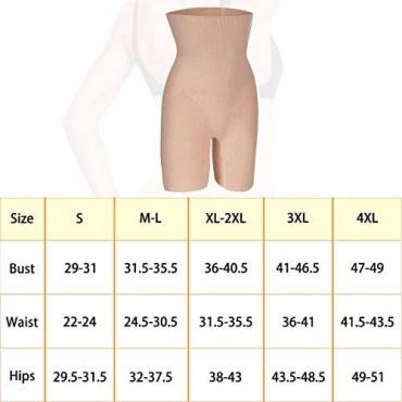 EUYZOU Womens Tummy Control Shapewear Body Shaper - Comfy Seamless High Waist Butt Lifter Thigh Silmmer Shorts S-4XL